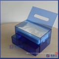 Gavefa de armazenamento de acrílico facial / Cosmetic Organizer Box W / Tissue Dispenser